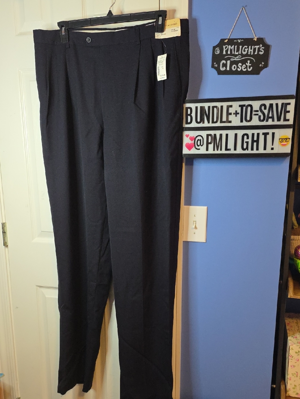 Pronto uomo Classic Black Dress Pants 40 New Wool Pleated